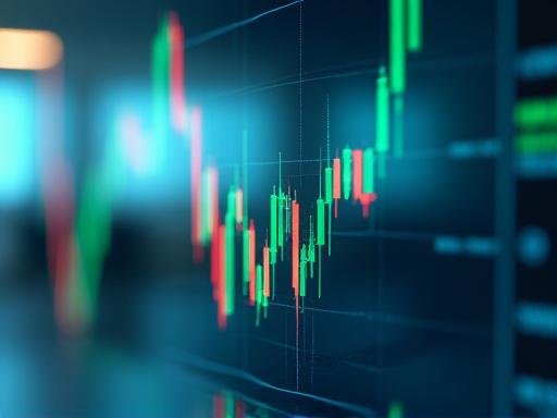 En graf der viser finansielle aktiekurser